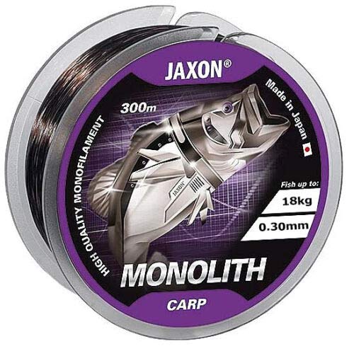 Jaxon Angelschnur Monolith CARP 0,25-0,35mm 300m Spule Monofile Karpfenschnur (0,30mm/18kg) von Jaxon