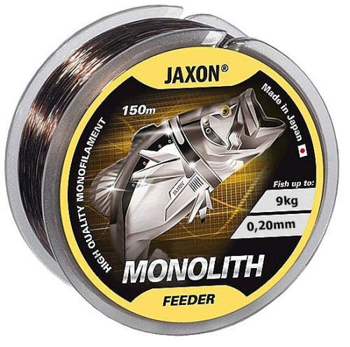 Jaxon Angelschnur Monolith Feeder 150m / 0,16-0,35mm Spule Monofile Feederschnur (0,20mm / 9kg) von Jaxon