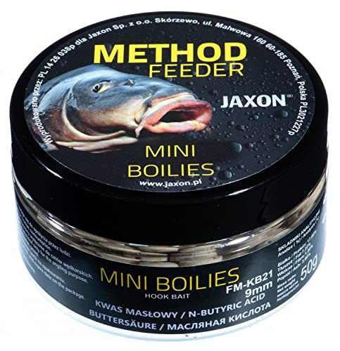 Jaxon Boilies 9mm 50g für Method Feeder Methode Karpfenangeln Karpfenfischen Grundfutter (Buttersäure/FM-KB21) von Jaxon