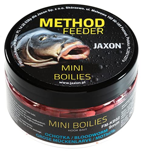 Jaxon Boilies 9mm 50g für Method Feeder Methode Karpfenangeln Karpfenfischen Grundfutter (Große Mückenlarve/FM-KB02) von Jaxon