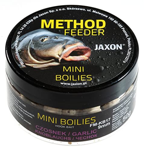 Jaxon Boilies 9mm 50g für Method Feeder Methode Karpfenangeln Karpfenfischen Grundfutter (Knoblauch/FM-KB17) von Jaxon