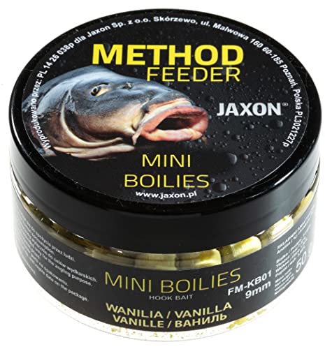 Jaxon Boilies 9mm 50g für Method Feeder Methode Karpfenangeln Karpfenfischen Grundfutter (Vanille/FM/KB01) von Jaxon
