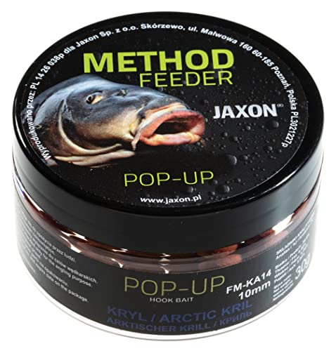 Jaxon Boilies POP-UP 10mm 30g für Method Feeder Methode Karpfenangeln Karpfenfischen Grundfutter (Arktischer Krill/FM-KA14) von Jaxon