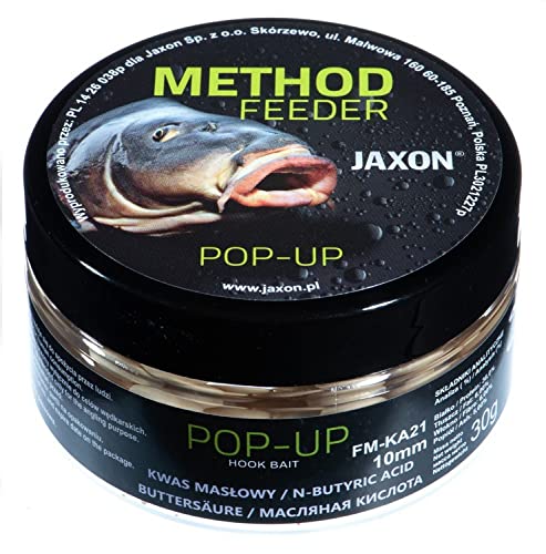 Jaxon Boilies POP-UP 10mm 30g für Method Feeder Methode Karpfenangeln Karpfenfischen Grundfutter (Buttersäure/FM-KA21) von Jaxon