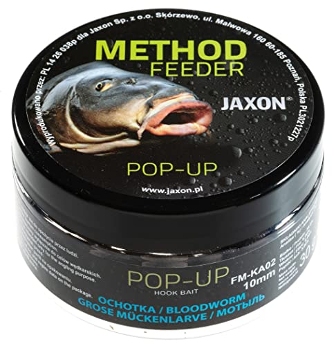 Jaxon Boilies POP-UP 10mm 30g für Method Feeder Methode Karpfenangeln Karpfenfischen Grundfutter (Große Mückenlarve/FM-KA02) von Jaxon