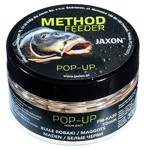 Jaxon Boilies POP-UP 10mm 30g für Method Feeder Methode Karpfenangeln Karpfenfischen Grundfutter (Maden/FM-KA20) von Jaxon