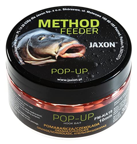 Jaxon Boilies POP-UP 10mm 30g für Method Feeder Methode Karpfenangeln Karpfenfischen Grundfutter (Orange-Schokolade/FM-KA19) von Jaxon