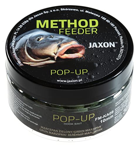 Jaxon Boilies POP-UP 10mm 30g für Method Feeder Methode Karpfenangeln Karpfenfischen Grundfutter (grünes Marzipan/FM-KA09) von Jaxon