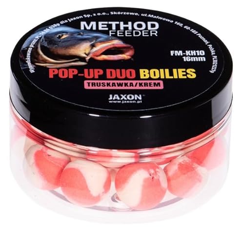 Jaxon Boilies POP-UP Duo Color Method Feeder 16mm 40g Karpfenangeln Karpfenfischen Grundfutter (Erdbeere/Creme FM-KH10) von Jaxon