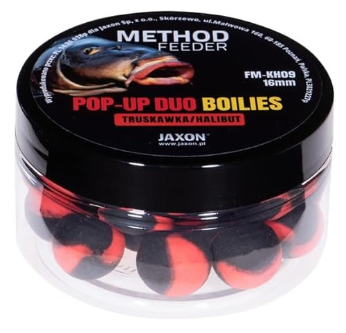 Jaxon Boilies POP-UP Duo Color Method Feeder 16mm 40g Karpfenangeln Karpfenfischen Grundfutter (Erdbeere/Halibut FM-KH09) von Jaxon