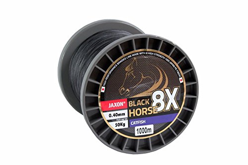 Jaxon Geflochtene Schnur Black Horse Catfish Wels Wallerschnur 1000m Spule (0,07€/m) (0,40mm / Tragkraft 50kg) von Jaxon