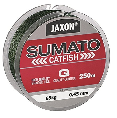 Jaxon Geflochtene Schnur SUMATO Catfish Wels Wallerschnur Braided Line 250m (0,09€/m) (0,45mm/Tragkraft 65kg) von Jaxon