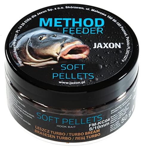 Jaxon Soft weiche Pellets 8/10mm 50g für Method Feeder Methode Karpfenangeln Karpfenfischen Grundfutter (Brassen Turbo/FM-KC04) von Jaxon