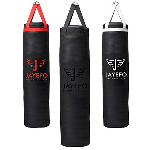 Jayefo Sport-Boxsack, zum Aufhängen, für MMA, Karate, Judo, Muay Thai, Kickboxen, Selbstverteidigung, Training für Training zu Hause oder im Fitnessstudio, 1.2 m – 1.2 m, Schwarz von Jayefo