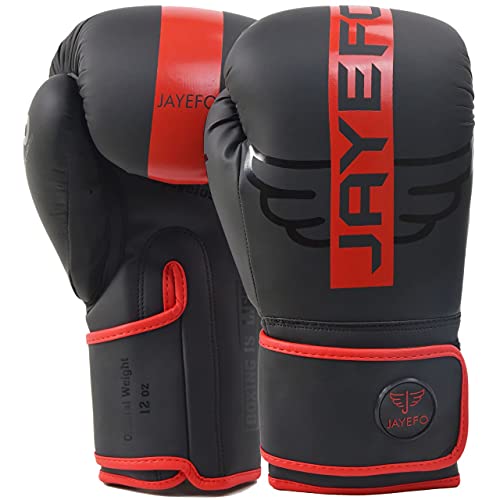 R-6 Boxhandschuhe für Damen und Herren, Sparring, Schwerer Boxsack, MMA Muay Thai Kickboxhandschuhe (rot, 473 ml) von Jayefo