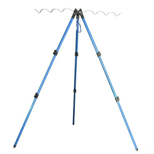 Angelrutenhalter, einziehbare Angelhalterung, Stativ, faltbare Angelrutenhalter für Teleskop-Angelruten und Handrute (B blau) von Jayruit