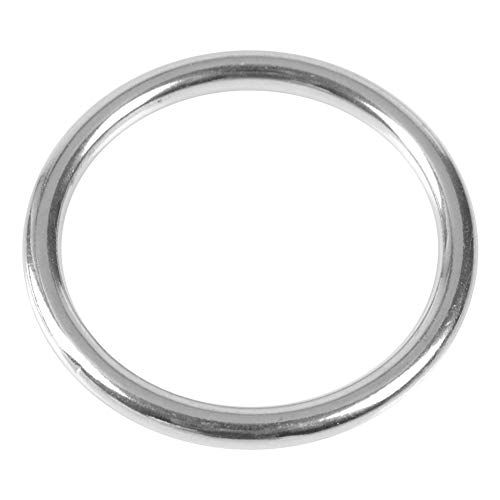 O-Ring aus Edelstahl, poliert, geschweißter O-Ring, gute Rostbeständigkeit für Hundeleinen für Camping-Gürtel (06050, Drahtdurchmesser 6 mm, Innendurchmesser 50 mm) von Jeanoko
