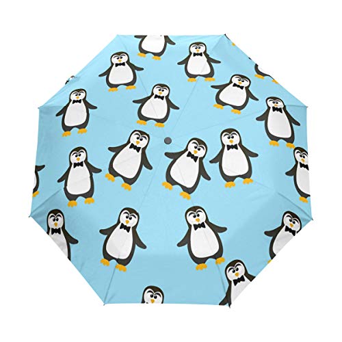 Jeansame Regenschirm für den Winter, Pinguin, Tiere, faltbar, kompakt, automatisch, für Damen und Herren von Jeansame