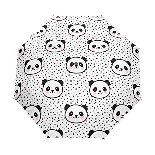 Jeansame Regenschirm mit Panda-Motiv, Schwarz/Weiß von Jeansame