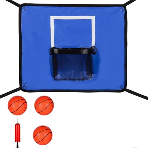 Jeenuuder Trampolin-Basketballkorb-Zielset mit Minibällen und Pumpe für Kinder, Erwachsene, Indoor-Outdoor-Spiel von Jeenuuder