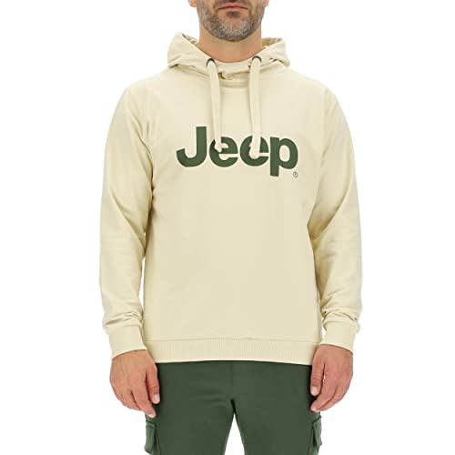 JEEP O102716-M504 J Herren-Kapuzensweatshirt Großer Aufdruck J23S Almond/Rifle Green XL von Jeep
