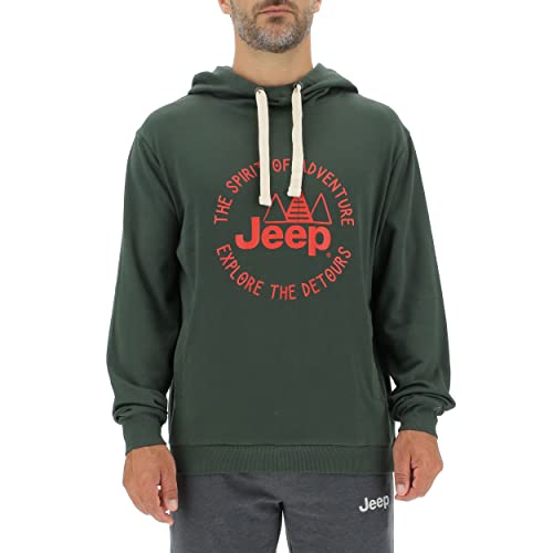 JEEP O102567-E848 J Man Hooded Sweatshirt The Spirit of Adventure - Explore The detours - Print J22W Nordic Green/Mars Re XXL von Jeep