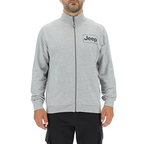 JEEP O102574-G433 J Man Sweatshirt Full Zip Stiched Frame Small Print J22W Light Grey Melange/B XL von Jeep