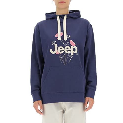 JEEP O102606-A184 J Woman Hooded Oversize Sweatshirt Botanical Print J22W Deep Blue S von Jeep