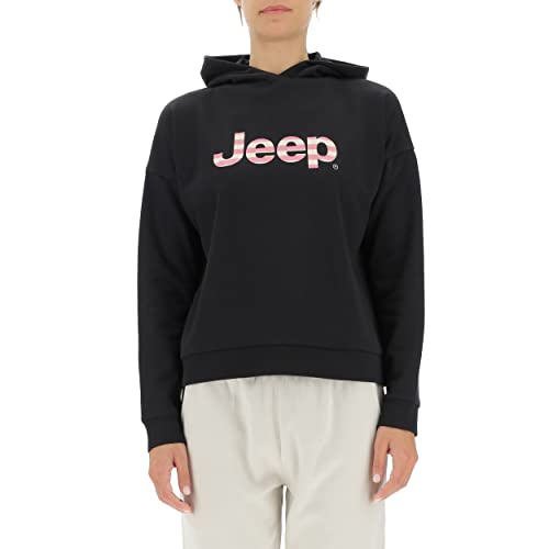 JEEP O102609-B000 J Woman Hooded Cropped Sweatshirt Striped Print J22W Black L von Jeep