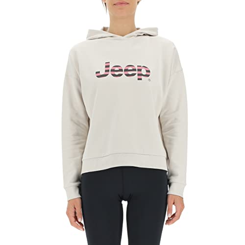 Jeep O102609-J863 J Woman Hooded Cropped Sweatshirt Striped Print J22W Light Graystone S von Jeep