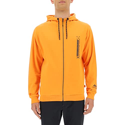 JEEP O102625-O288 XP Man Hooded Sweatshirt Full Zip Seek&Discovery Small Vertical Print JX22A Sun Orange/Black S von Jeep