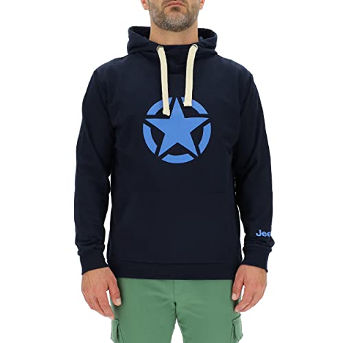 JEEP O102717-Q026 J Man Kapuzensweatshirt Star Großer Aufdruck J23S Night Blue/Pacific B L von Jeep