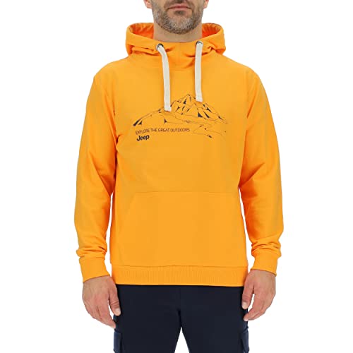 JEEP O102718-Y266 J Herren-Kapuzensweatshirt Mountains „Explore The Great Oudoors“ Großdruck J23S Nacho Yellow/Night B S von Jeep