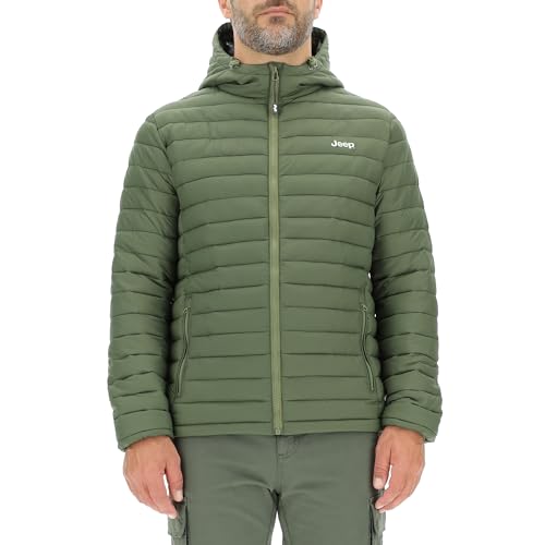 JEEP O102877-E946 J HERREN KAPUZEN-STEPP-JACKE mit Reißverschlusstaschen kleiner Aufdruck J23W Rifle Green XL von Jeep