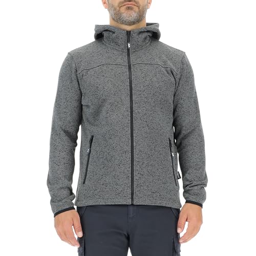 JEEP O102880-G557 J HERREN TRIKOT-FLEECE JACKE MIT KAPUZE und Reißverschlusstaschen Etikett J23W Dark Grey Melange M von Jeep