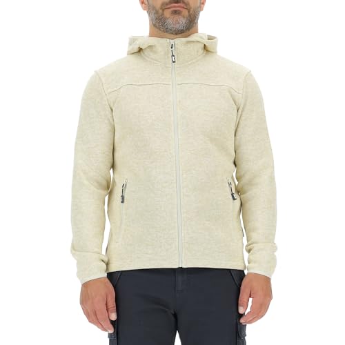 JEEP O102880-W640 J HERREN TRIKOT-FLEECE JACKE MIT KAPUZE und Reißverschlusstaschen Etikett J23W Birch White Melange XL von Jeep