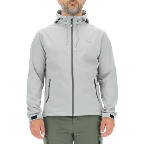 JEEP O102882-G229 J HERREN KAPUZEN SOFTSHELL JACKE mit Reißverschlusstaschen kleiner Aufdruck J23W Medium Grey M von Jeep