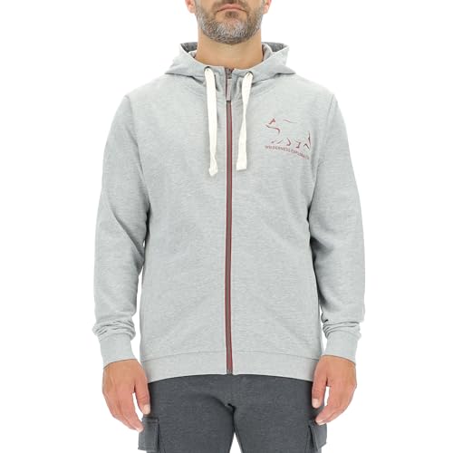 JEEP O102891-G347 J Herren Kapuzen-Sweatjacke - Wilderness Exploration - Bär Aufdruck J23W Light Grey Melange L von Jeep