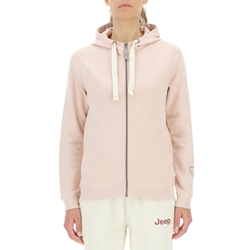 JEEP O102920-P558 J Damen Kapuzen-Sweatjacke m/Seitentaschen Outline Ärmel Aufdruck J23W Powder Rose XL von Jeep