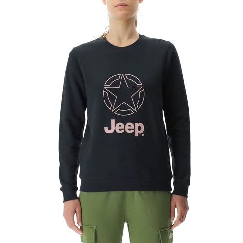 JEEP O102921-B000 J Damen Rundhals-Sweatshirt JEEP&Star Großer Aufdruck J23W Black L von Jeep