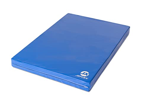 Jeflex - blaue Weichbodenmatte & Turnmatte 100 x 70 x 8 cm MADE IN GERMANY/KInder Gymnastikmatte/platzsparende Fitnessmatte & Yogamatte/dicke Sportmatte für Kinderzimmer von Jeflex