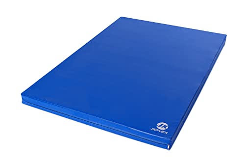 Jeflex - blaue Weichbodenmatte & Turnmatte 200 x 100 x 8 cm MADE IN GERMANY/faltbare Gymnastikmatte/platzsparende Fitnessmatte & faltbare Yogamatte/dicke Sportmatte für Kinderzimmer von Jeflex