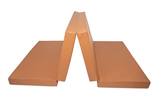 Jeflex - braune klappbare Weichbodenmatte & Turnmatte 200 x 100 x 8 cm MADE IN GERMANY/faltbare Gymnastikmatte/platzsparende Fitnessmatte & faltbare Yogamatte/dicke Sportmatte für Kinderzimmer von Jeflex