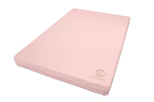 Jeflex - pink/beige Weichbodenmatte & Turnmatte 100 x 70 x 8 cm MADE IN GERMANY/faltbare Gymnastikmatte/platzsparende Fitnessmatte & faltbare Yogamatte/dicke Sportmatte für Kinderzimmer von Jeflex