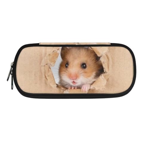 Jeiento Federmäppchen mit großem Fassungsvermögen, große Aufbewahrung, Federmäppchen mit 3 Fächern für Teenager, Jungen, Mädchen, Schule, Studenten, Erwachsene, Stiftemäppchen, Hamster in Box, von Jeiento