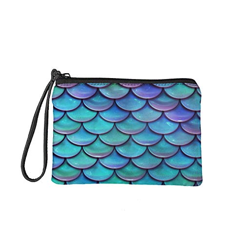 Jeiento Kleine Make-up-Tasche, Münzbörse, Kosmetiktasche für Damen, kleine Make-up-Tasche, Reisetasche, Kulturbeutel, Organizer, Geldbörse, Reisezubehör, Münzbörse, Fischwaage (Blau) - coin purses-21 von Jeiento