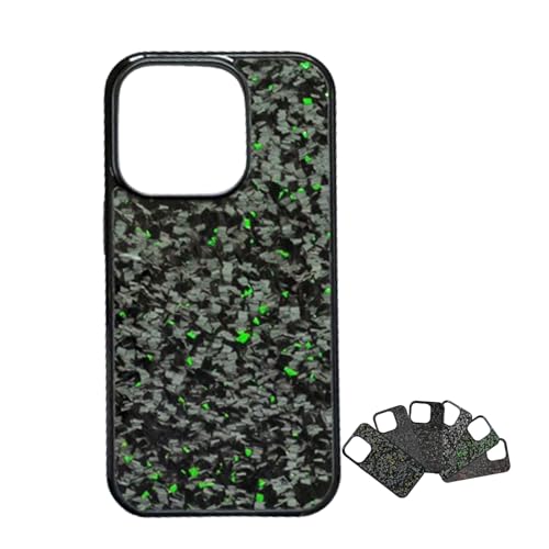 Jelaqmot Forged Carbon Fiber Phone Case, Ultra-Thin All-Inclusive Magnetic Anti-Fall Protective Shockproof Phone Case for iPhone 15 14 13 12 Pro Max (for iPhone12,Green) von Jelaqmot