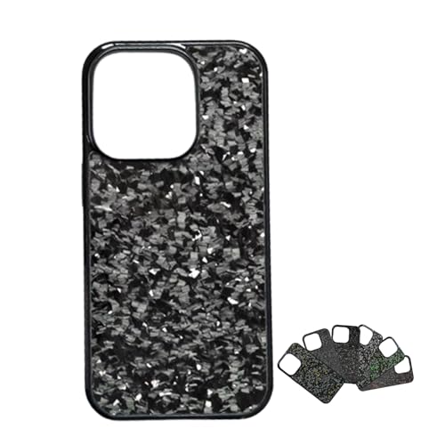 Jelaqmot Forged Carbon Fiber Phone Case, Ultra-Thin All-Inclusive Magnetic Anti-Fall Protective Shockproof Phone Case for iPhone 15 14 13 12 Pro Max (for iPhone15 Pro,Silver) von Jelaqmot