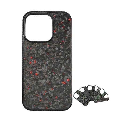 Jelaqmot Forged Carbon Fiber Phone Case, Ultra-Thin All-Inclusive Magnetic Anti-Fall Protective Shockproof Phone Case for iPhone 15 14 13 12 Pro Max (for iPhone15 Pro MAX,RED) von Jelaqmot