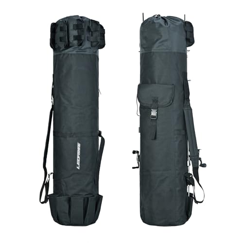 Jemora Zusammenklappbare Angelruten-Tasche, robuste Angelrutentasche aus Oxford-Stoff, tragbare Angelgerät-Tasche von Jemora